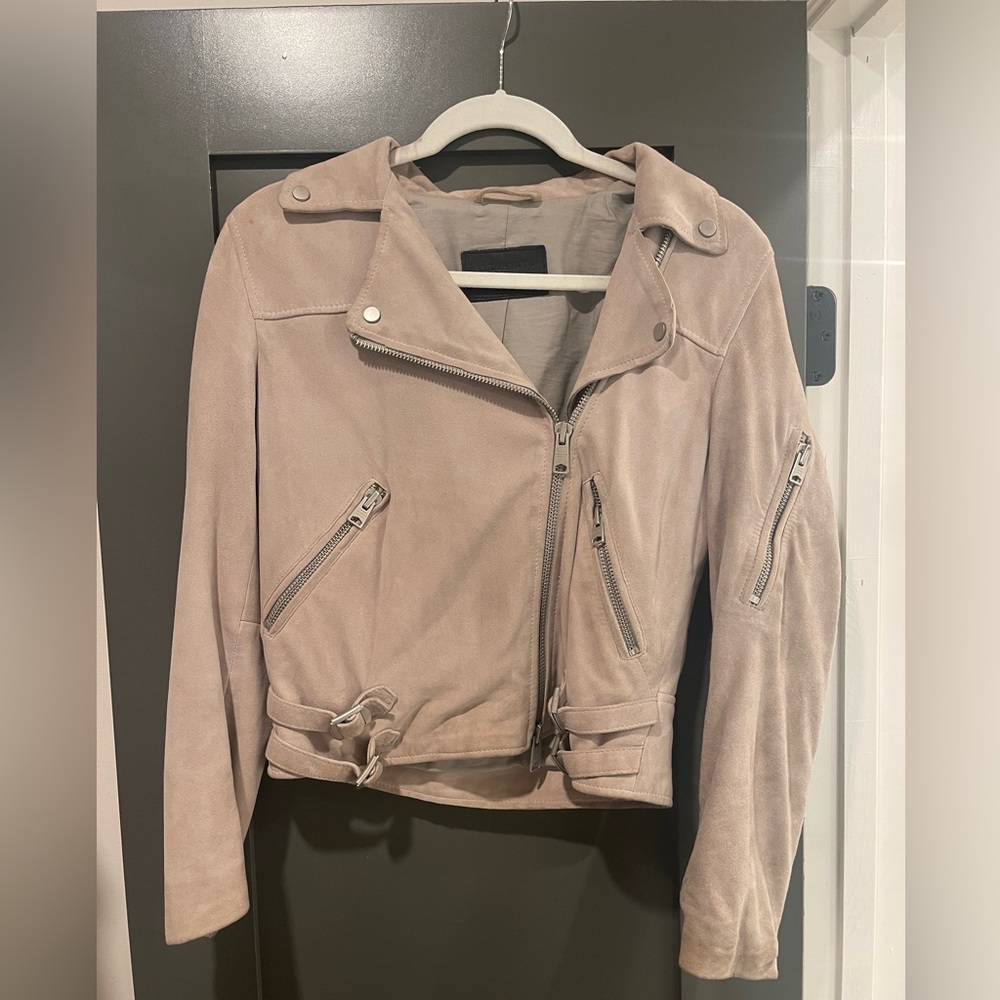 All Saints Suede Biker Jacket